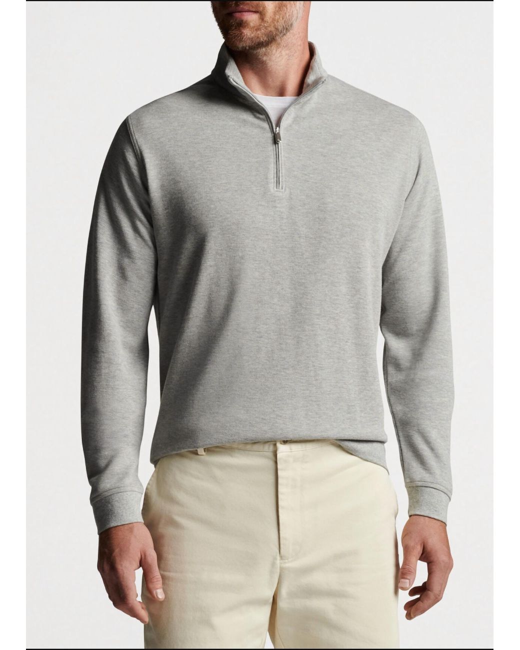 Peter Millar Crown Comfort Interlock Quarter-zip Sweater in Gray for ...