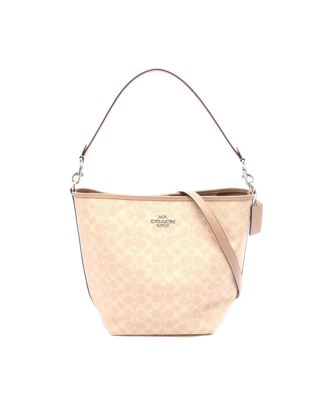 COACH Large Signature Bucket Shoulder Bag in Natural | Lyst