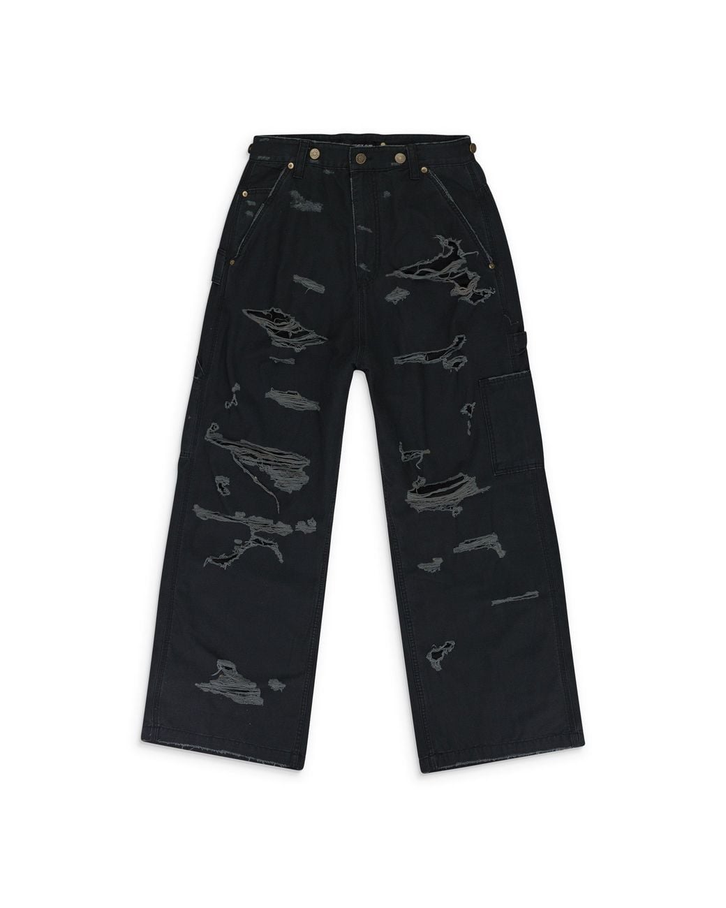 PROJECT G/R Black Distressed Patch Work Sweatpants for men
