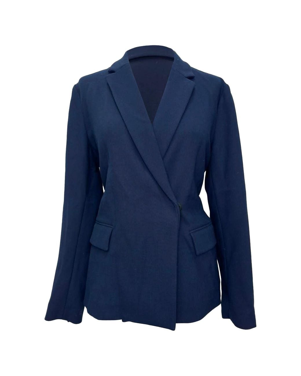 MSGM Blue Double-Breasted Belted Blazer