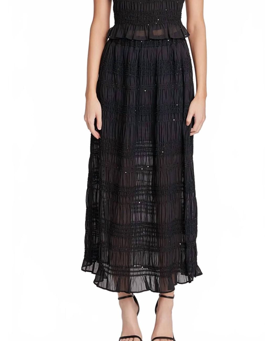 Endless Rose Black Everly Sequin Maxi Skirt