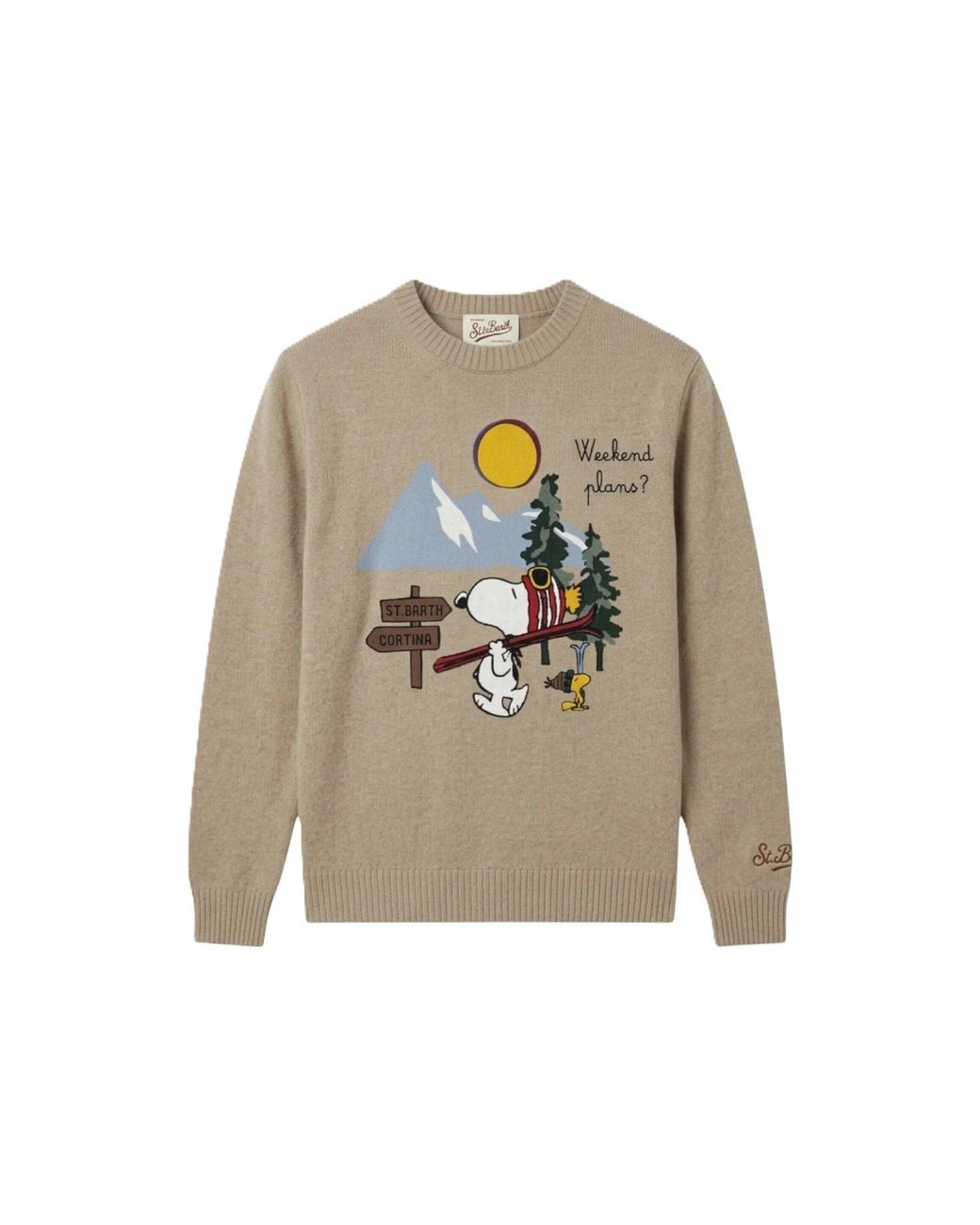 MC2 Saint Barth Snoopy Graphic Knit Sweater in White for Men | Lyst