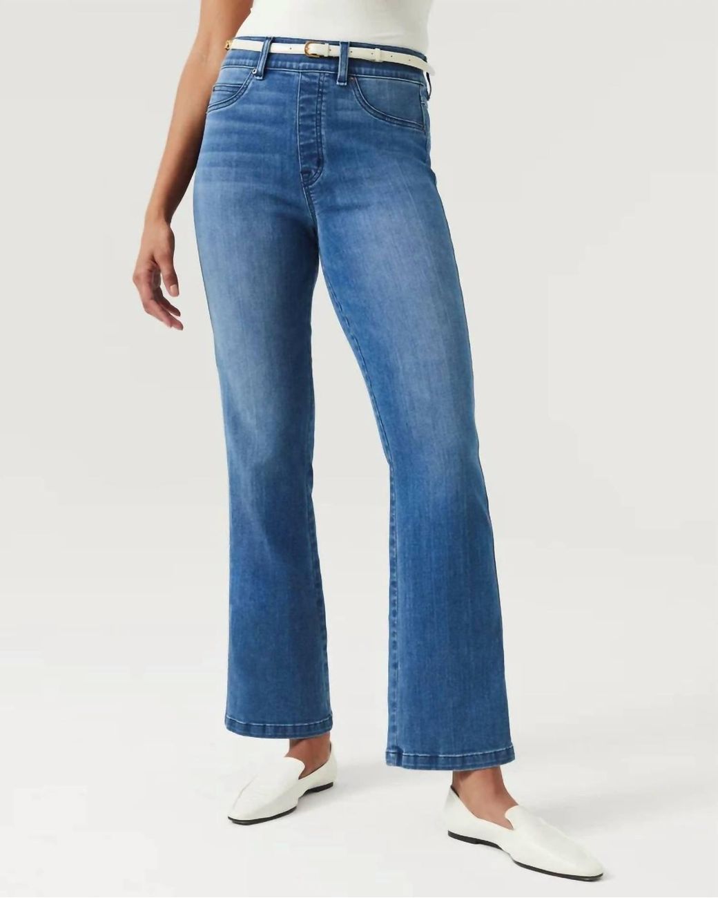 Blue kick flare jeans hotsell