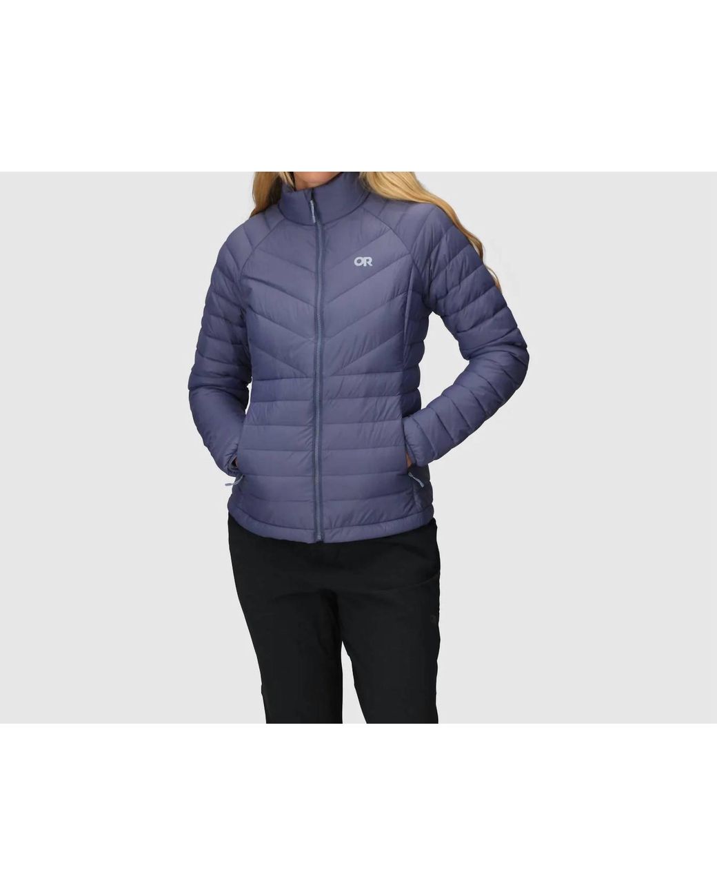 Outdoor Research Blue Transcendent Down Jacket