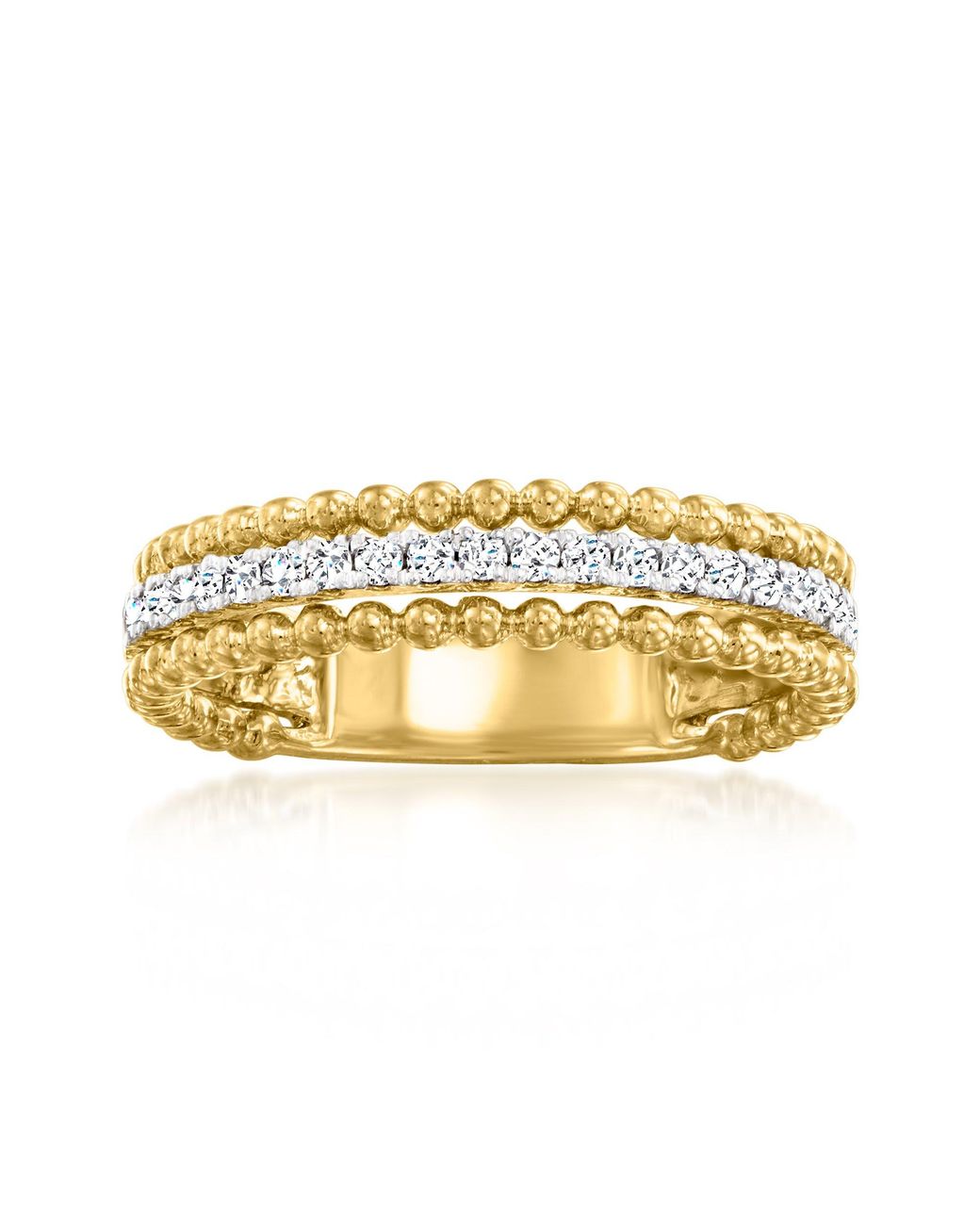Ross-Simons Metallic Diamond Beaded 3-Row Ring