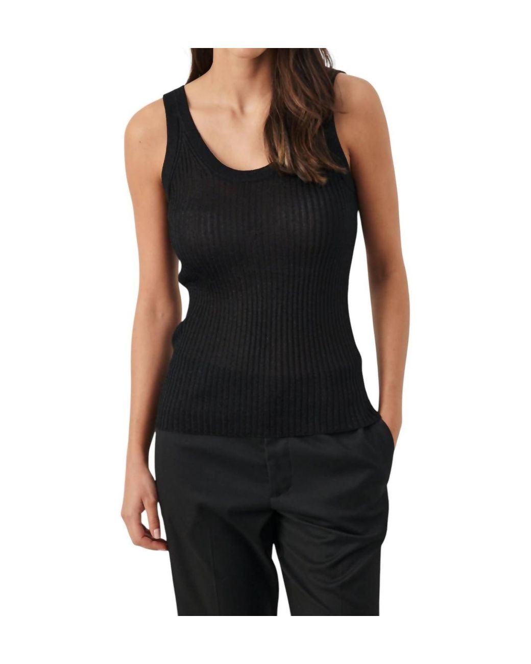 Part Two Black Dariya Vest Top