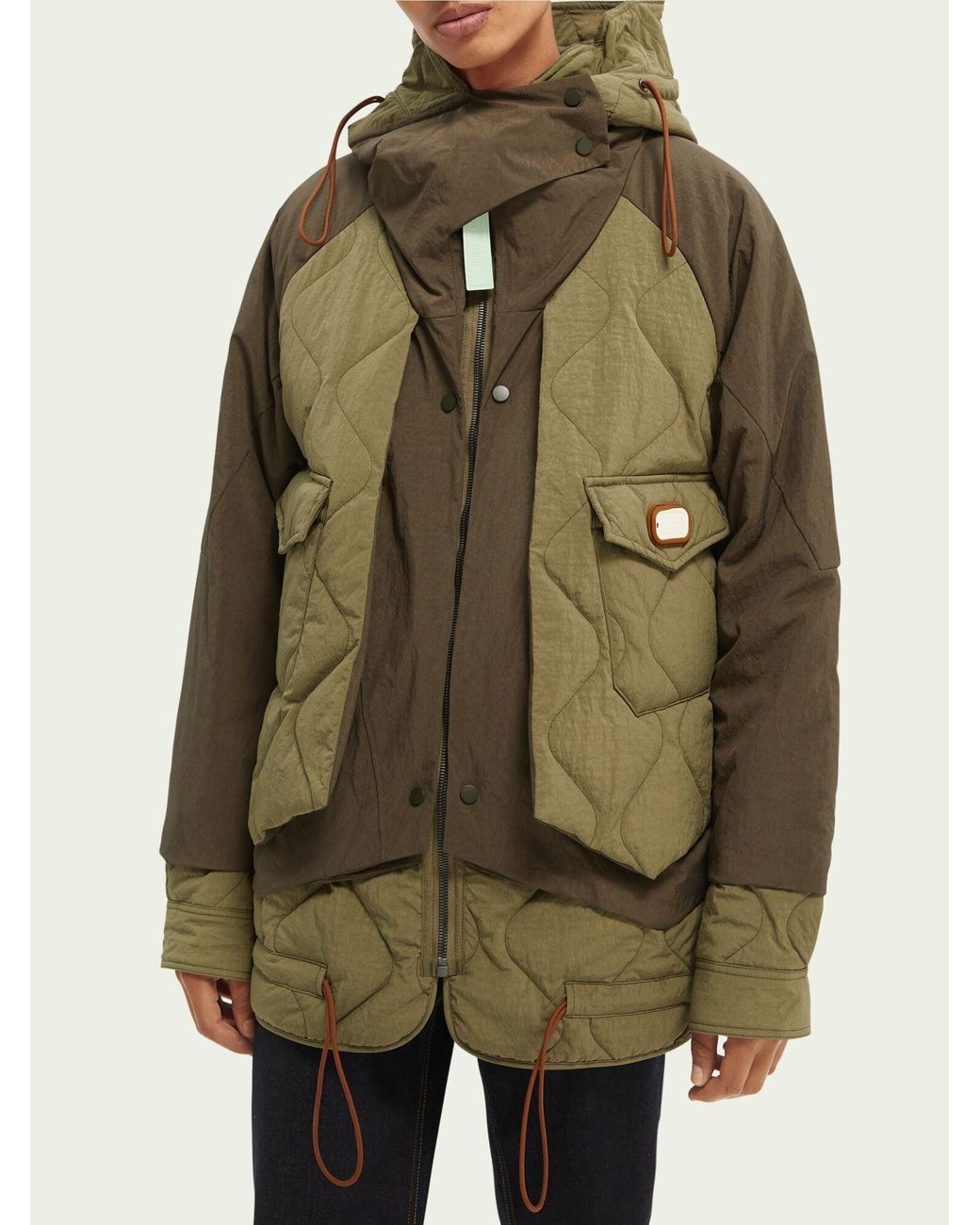 Rains short hooded coat in khaki | ASOS