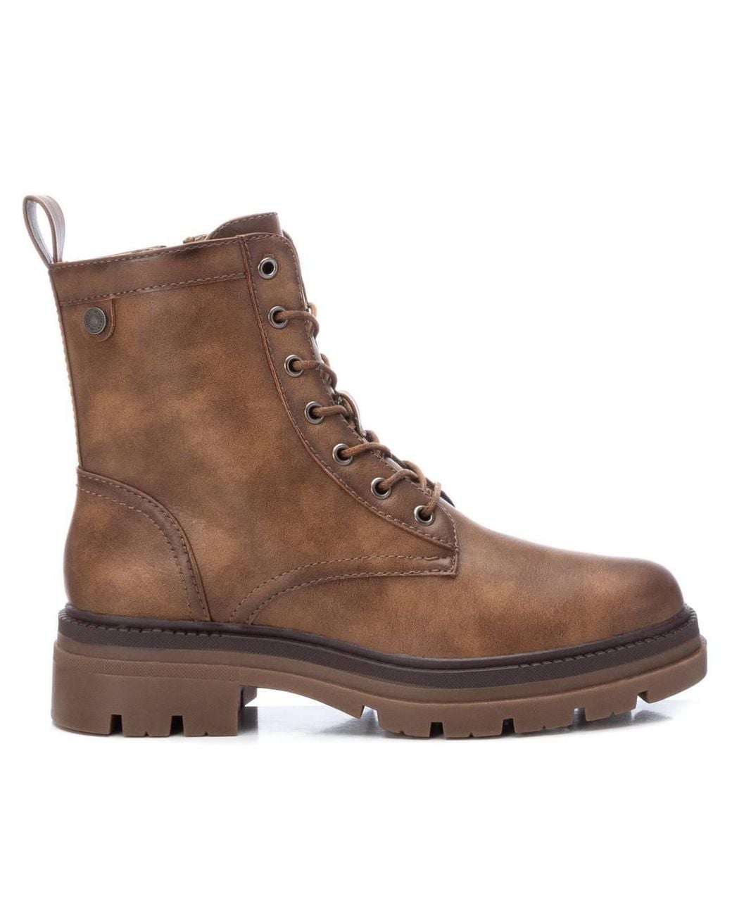 Xti Brown Refresh Lace-Up Booties
