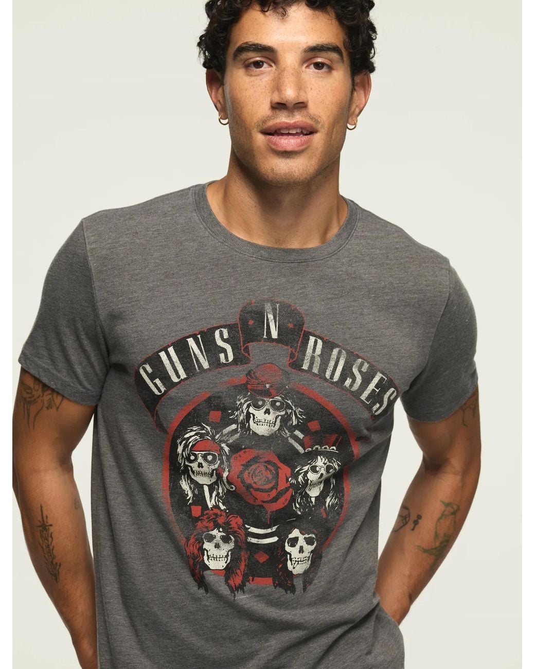 Guns R Roses Skull Lucky Brand Guns N Roses Skulls Tee in Gray for Men | Lyst