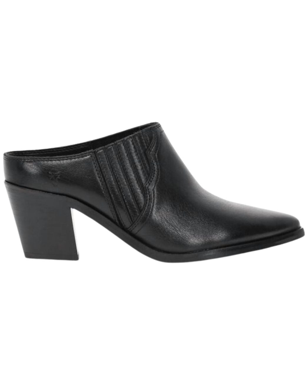Frye Black Sara Western Mule