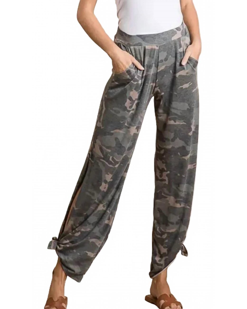 7Th Ray Black Camo Tie Pants