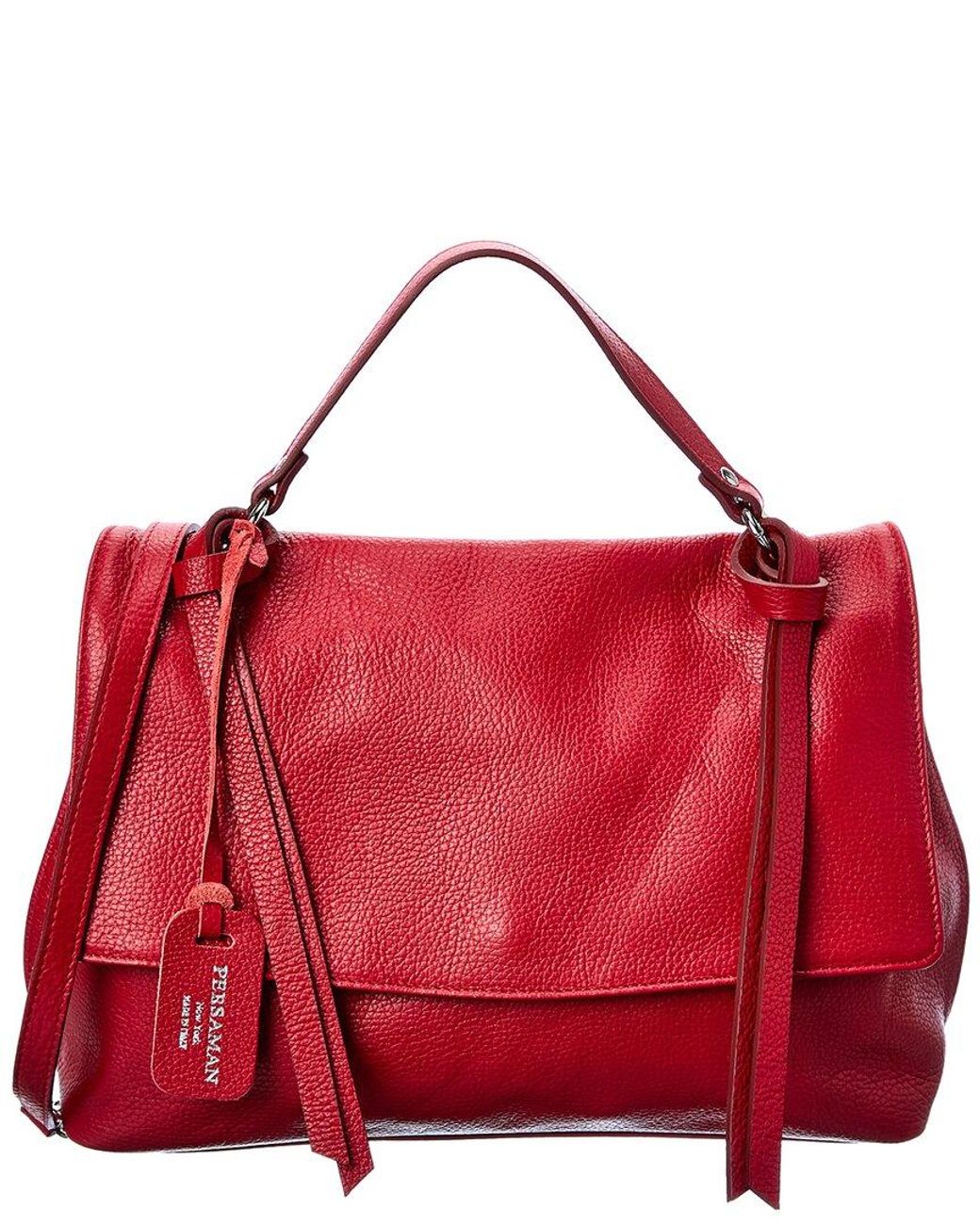 Persaman New York Aida Top Handle Leather Satchel in Red Lyst
