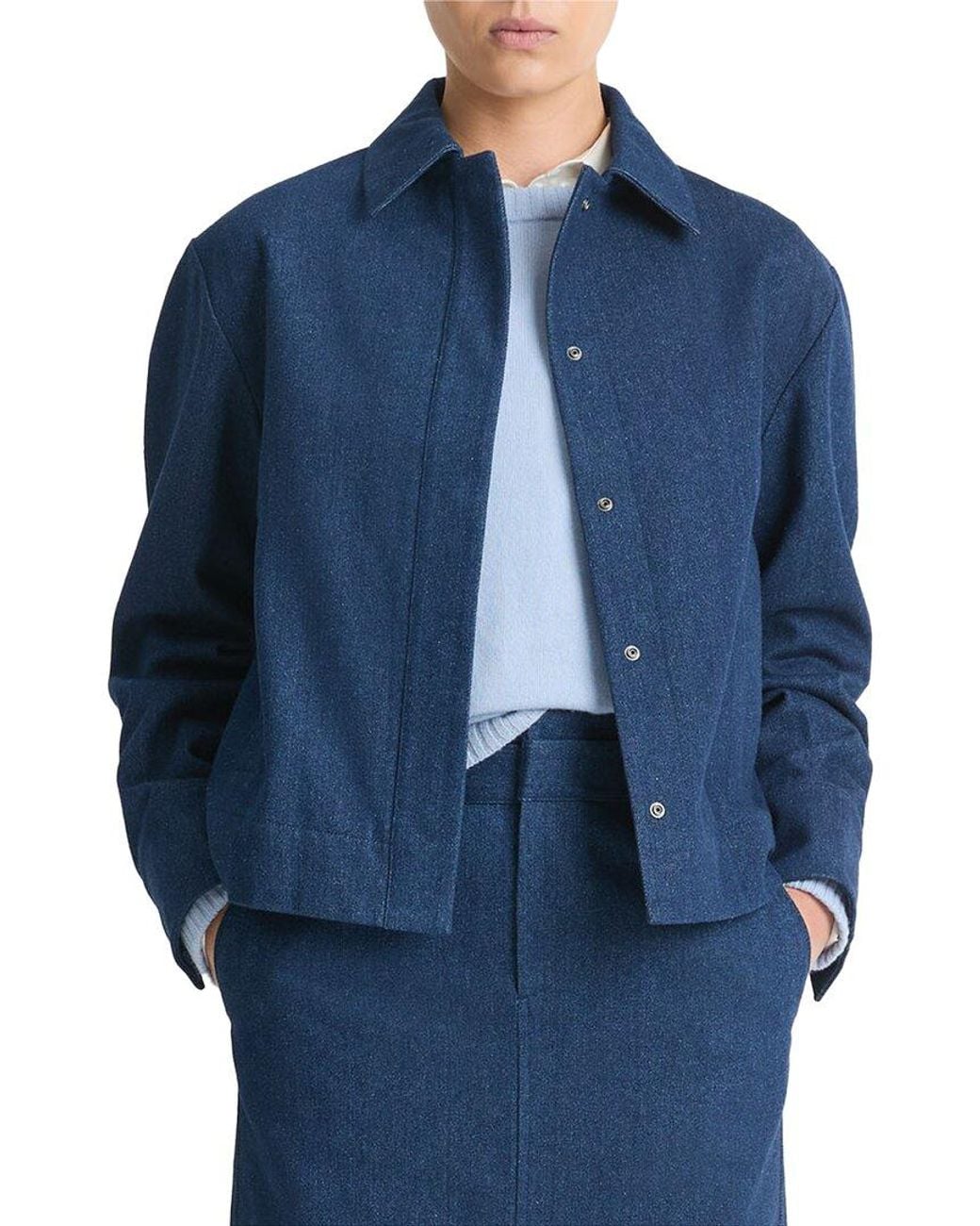 Vince Blue Polished Twill Jacket