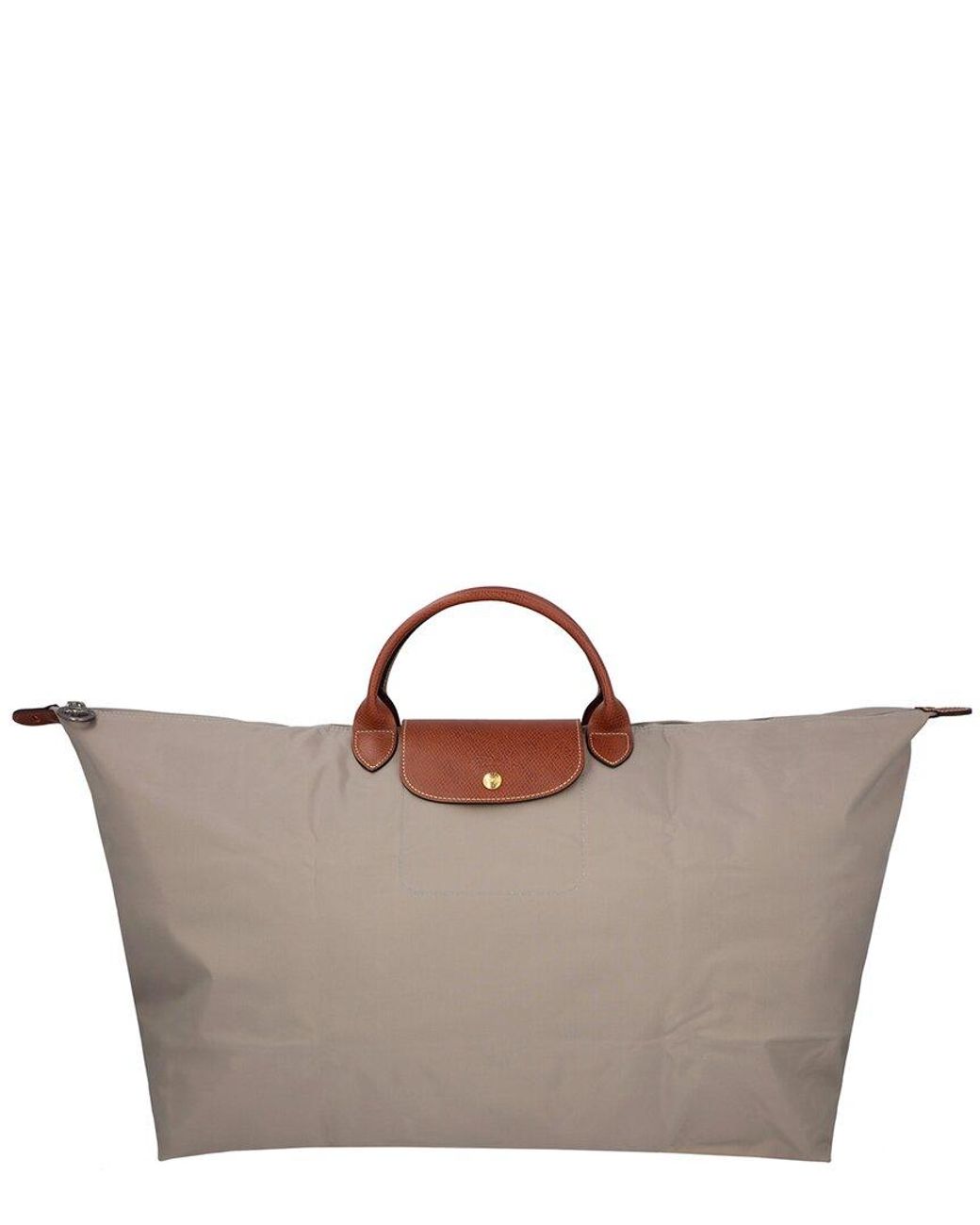 Longchamp Nylon Leather-Trimmed Shoulder Bag - Brown Shoulder Bags,  Handbags - WL866078