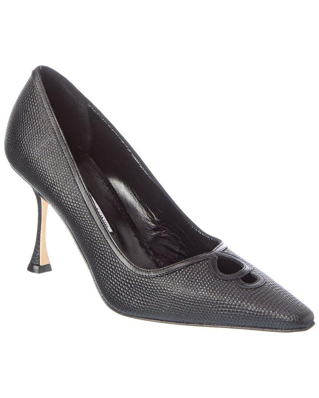 Manolo Blahnik Black Berry 90 Leather Pump