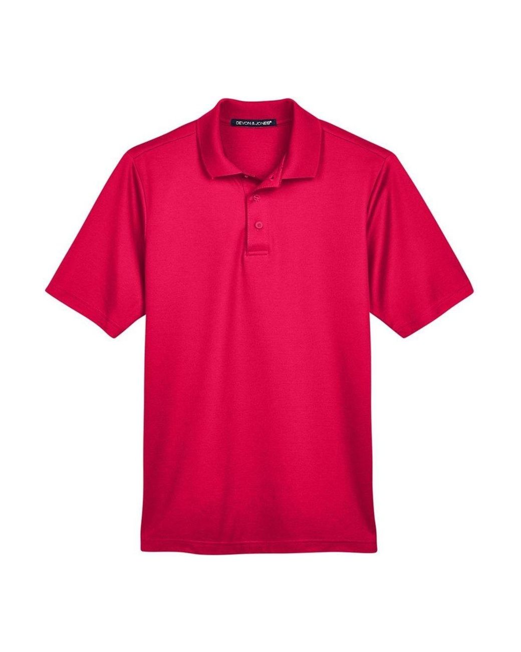 Devon & Jones Red Crownlux Performance Plaited Polo for men