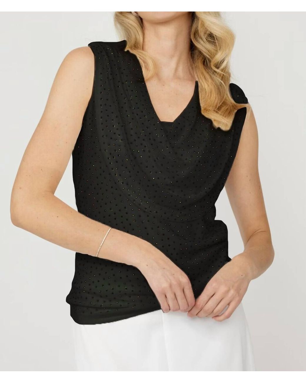 FRANK LYMAN Black Studded Top