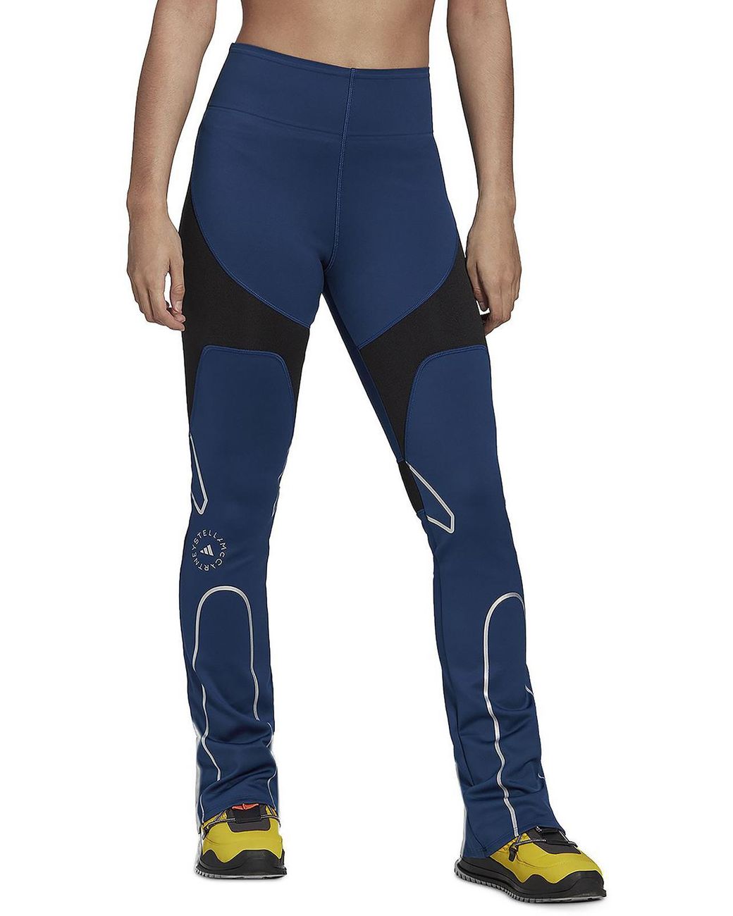 adidas By Stella McCartney Knitmix Flare Training Yoga Pants in Blue