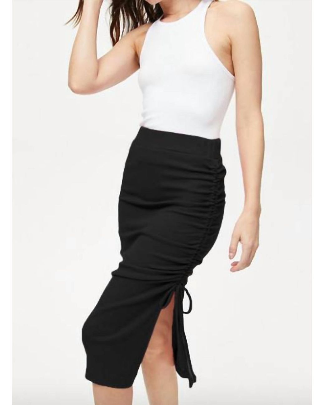 Michael Stars Lisa Marie Midi Skirt in Black | Lyst