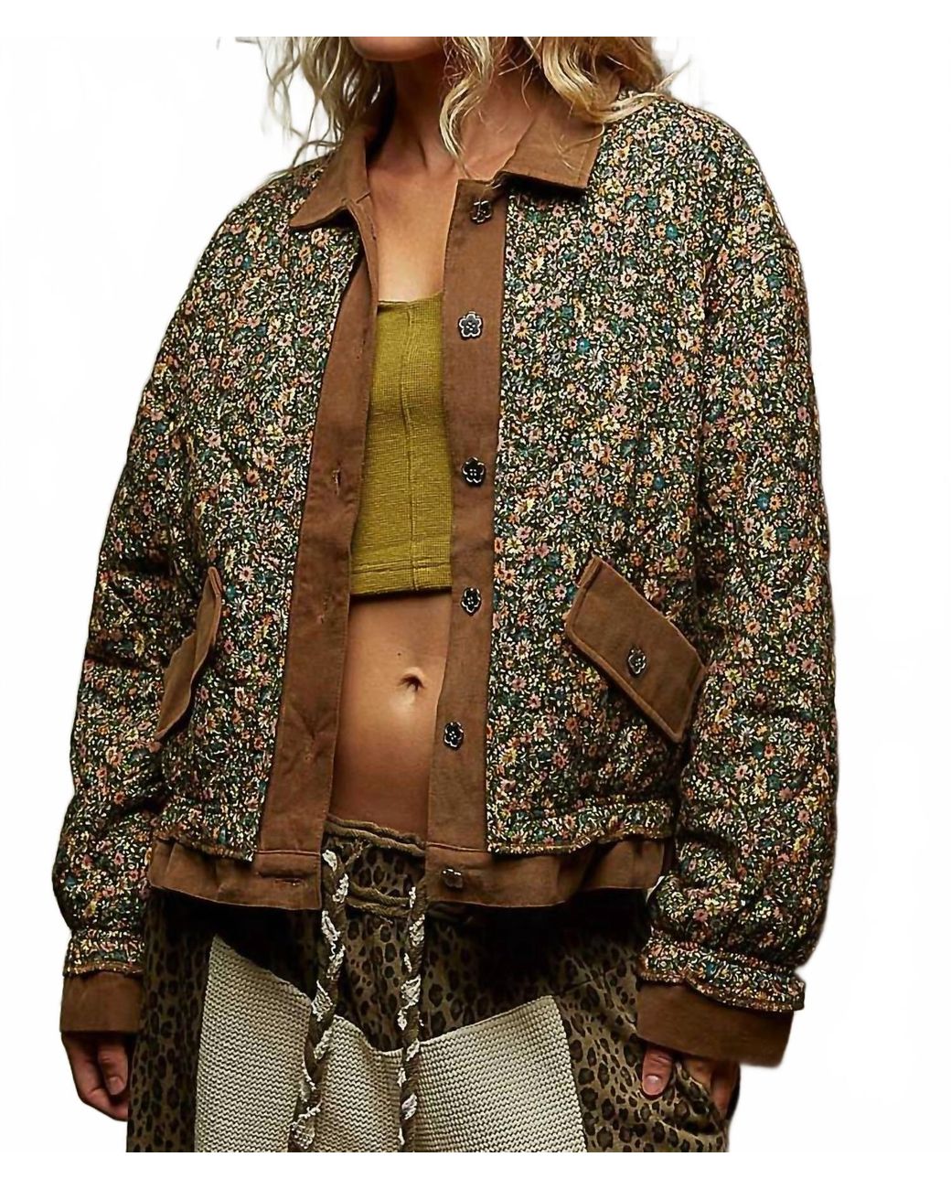 Pol Brown Quilted Jacket