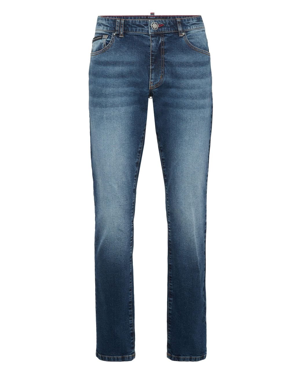 Philipp Plein Blue Super Straight Cut Jeans Greatness for men