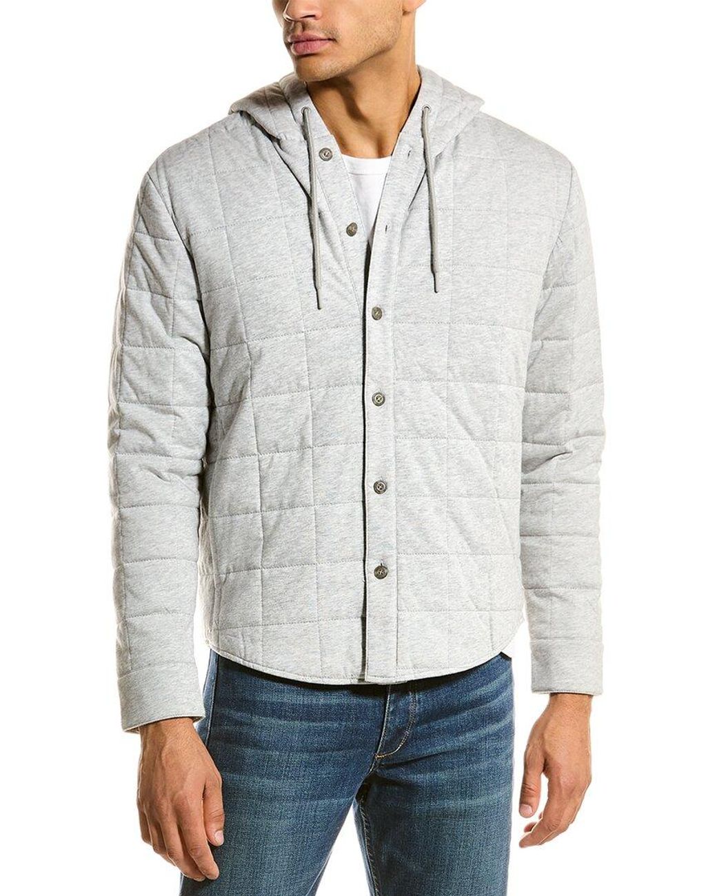 Vince Quilted Hooded Jacket in Gray for Men Lyst