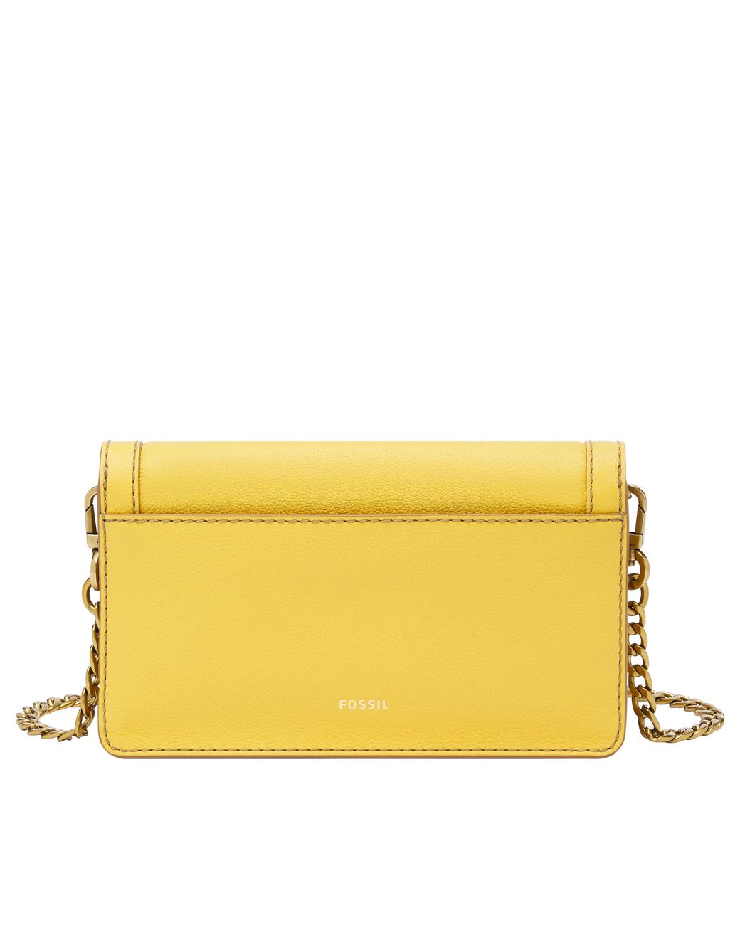 Fossil Ainsley Leather Wallet Crossbody in Yellow | Lyst