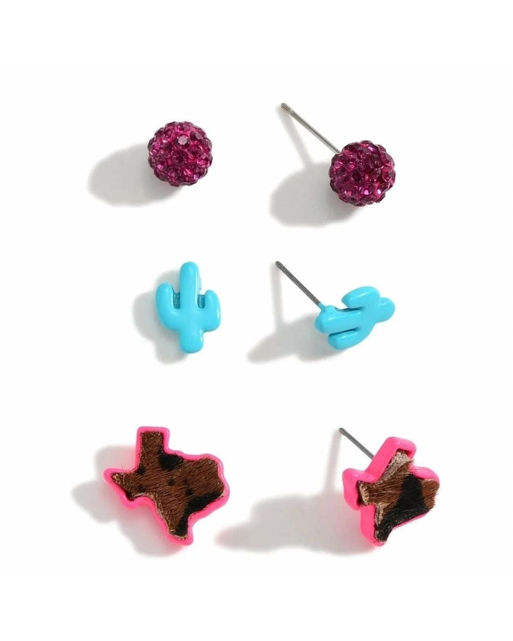 Multiple Stud Earing Judson & Co. Texas & Cactus Stud Earring Set in Red | Lyst