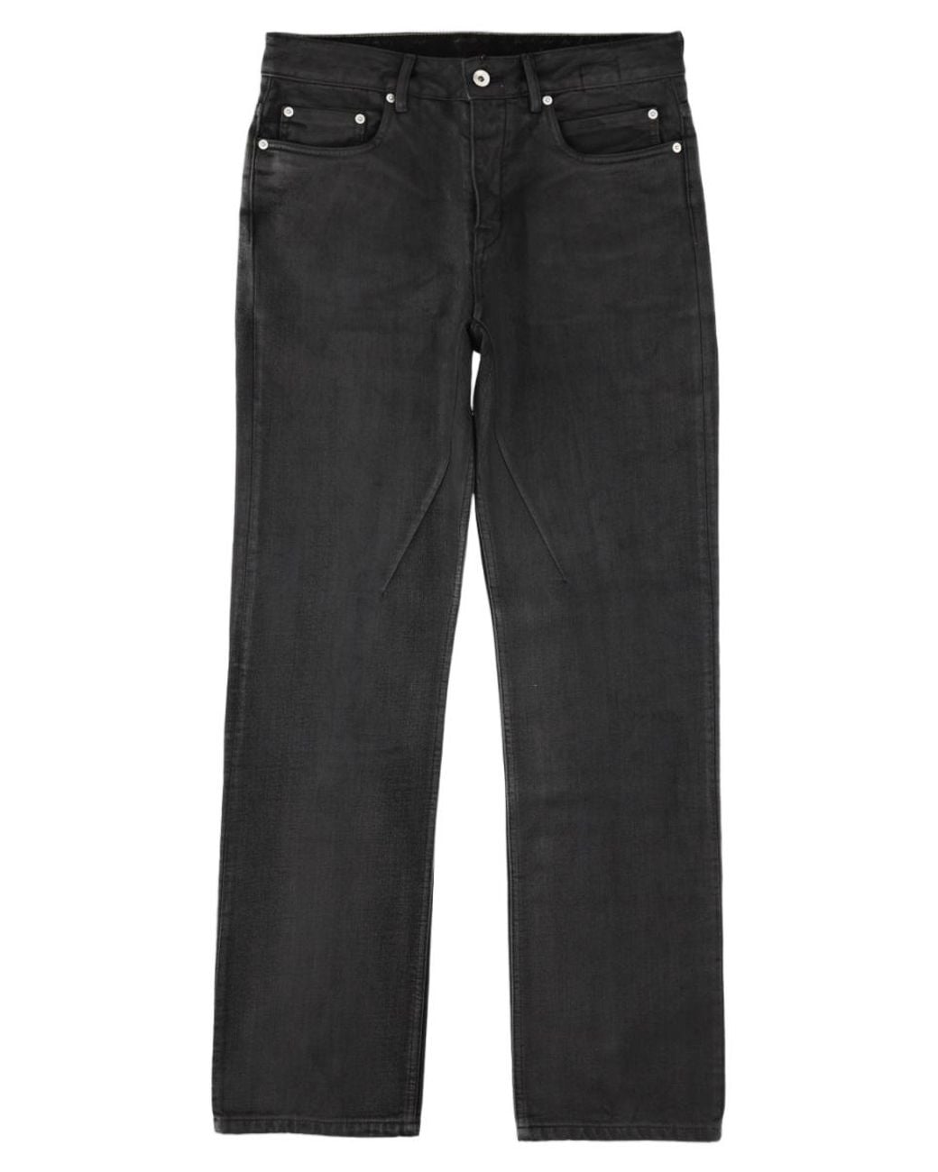 Rick Owens Fog Cut Straight-Leg Rivet Detail Cotton Jeans in Gray for ...