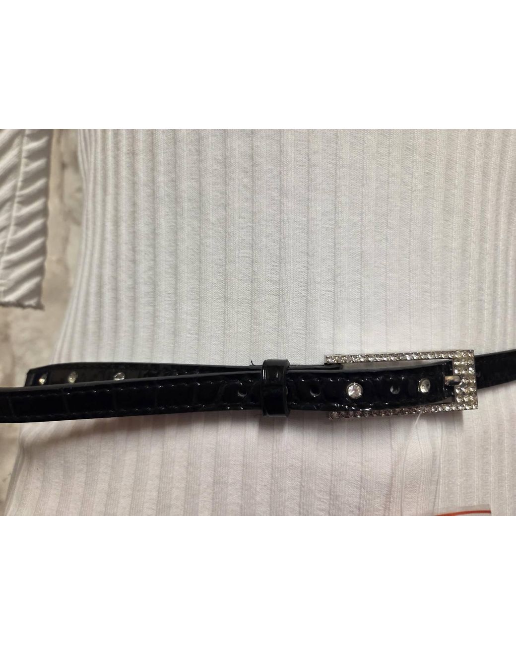 Ansaldo Beaded Leather Rinstone Belt in Black | Lyst