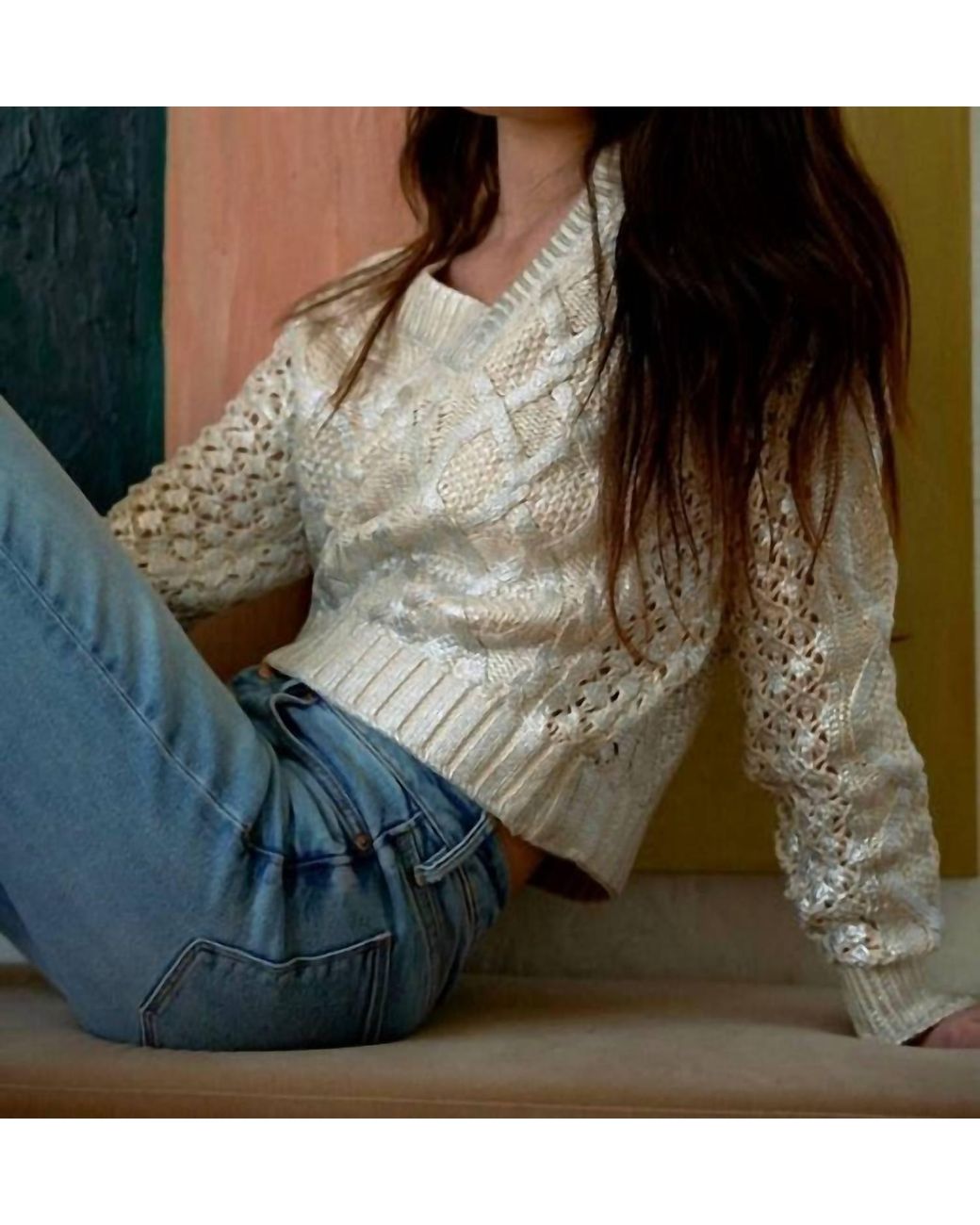Another Love Green Greta Guilded Sweater