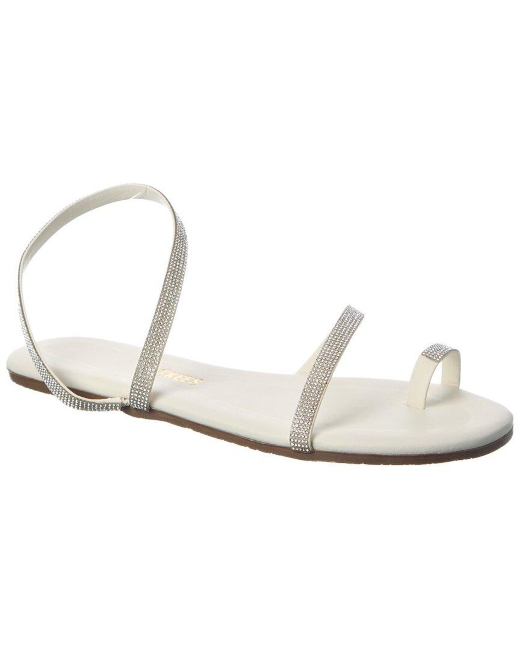 TKEES White Infinity Mia Leather Sandal
