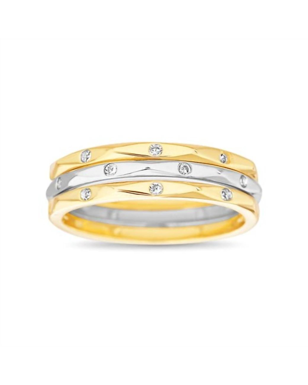 Allyanna Gifts Metallic 3 Band Stackable Ring Set