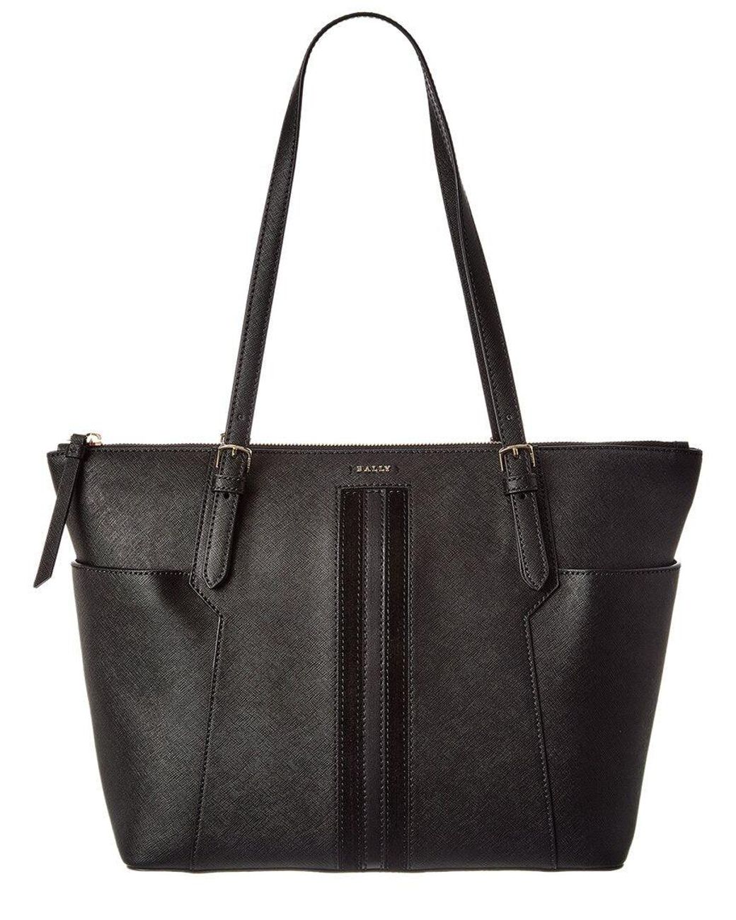Bally Shaima Leather Tote in Black | Lyst