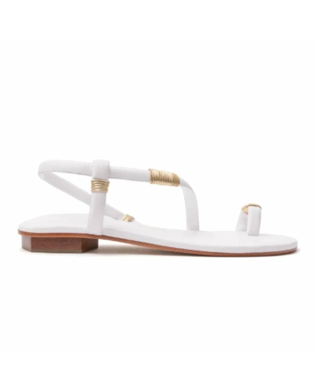Renasci White Elena Flat Sandals