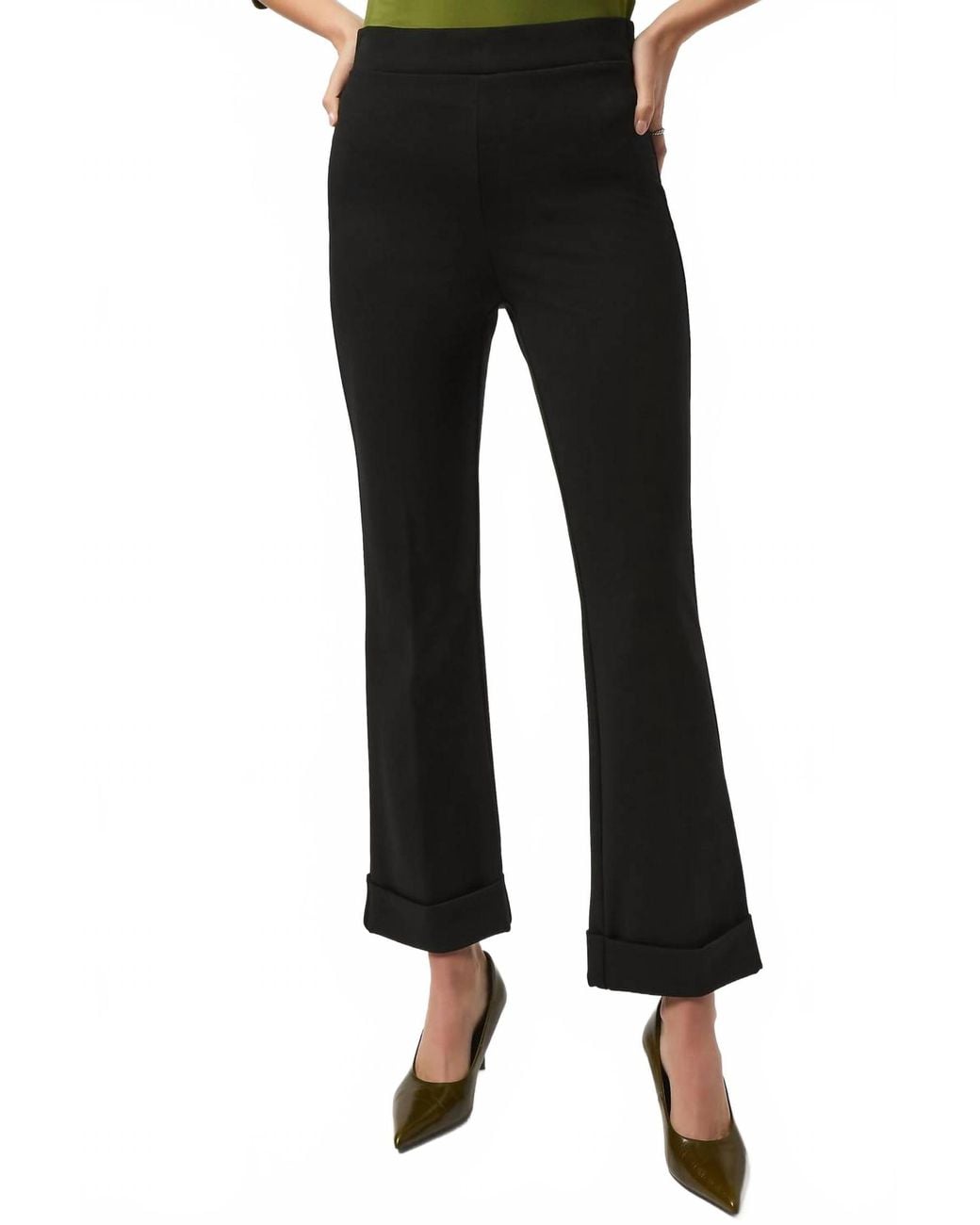 Joseph Ribkoff Heavy Knit Pull On Flared Pants in Black | Lyst