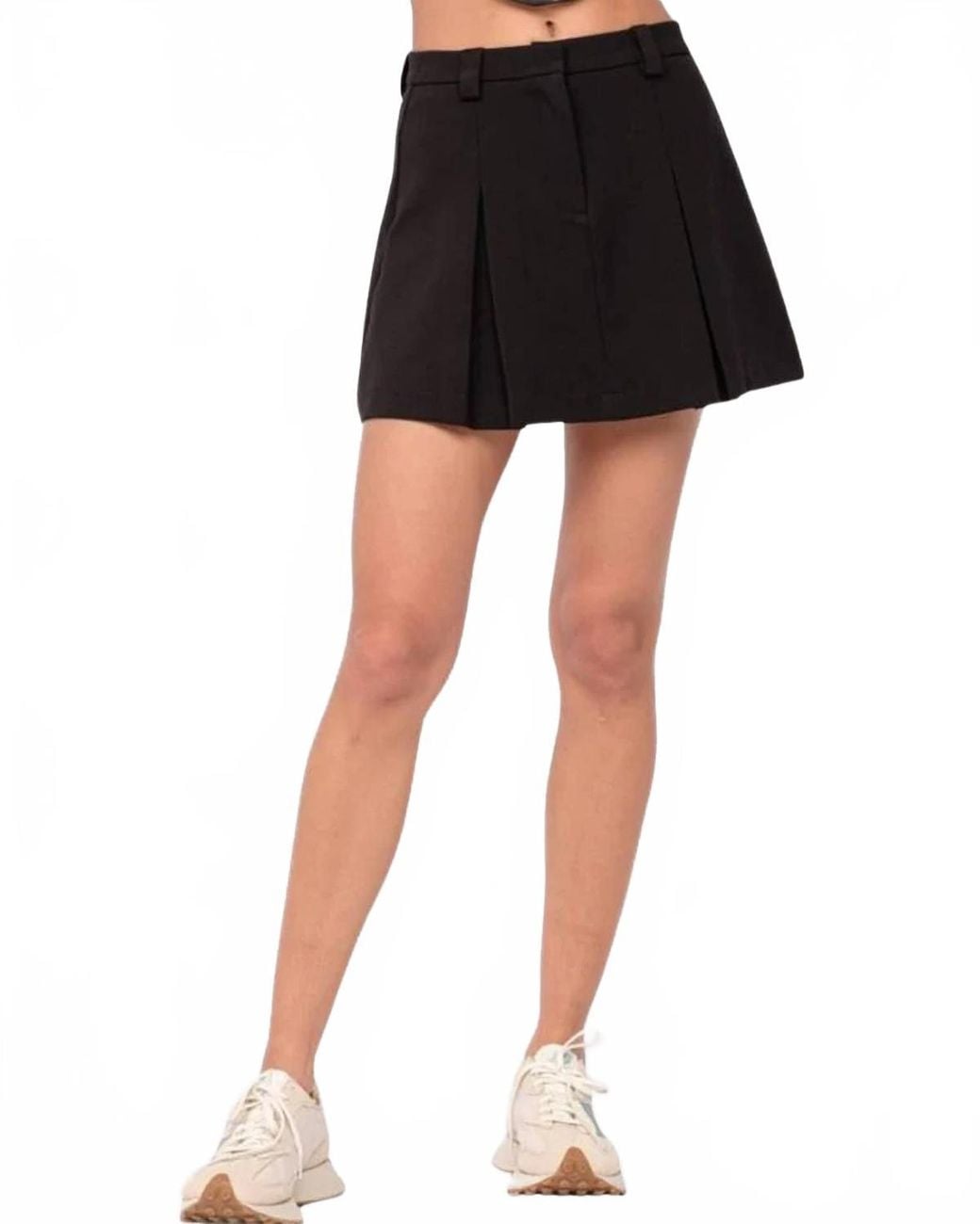 Addition Color The Box Sky To Moon Box Pleat Detail Mini Skirt in Black | Lyst