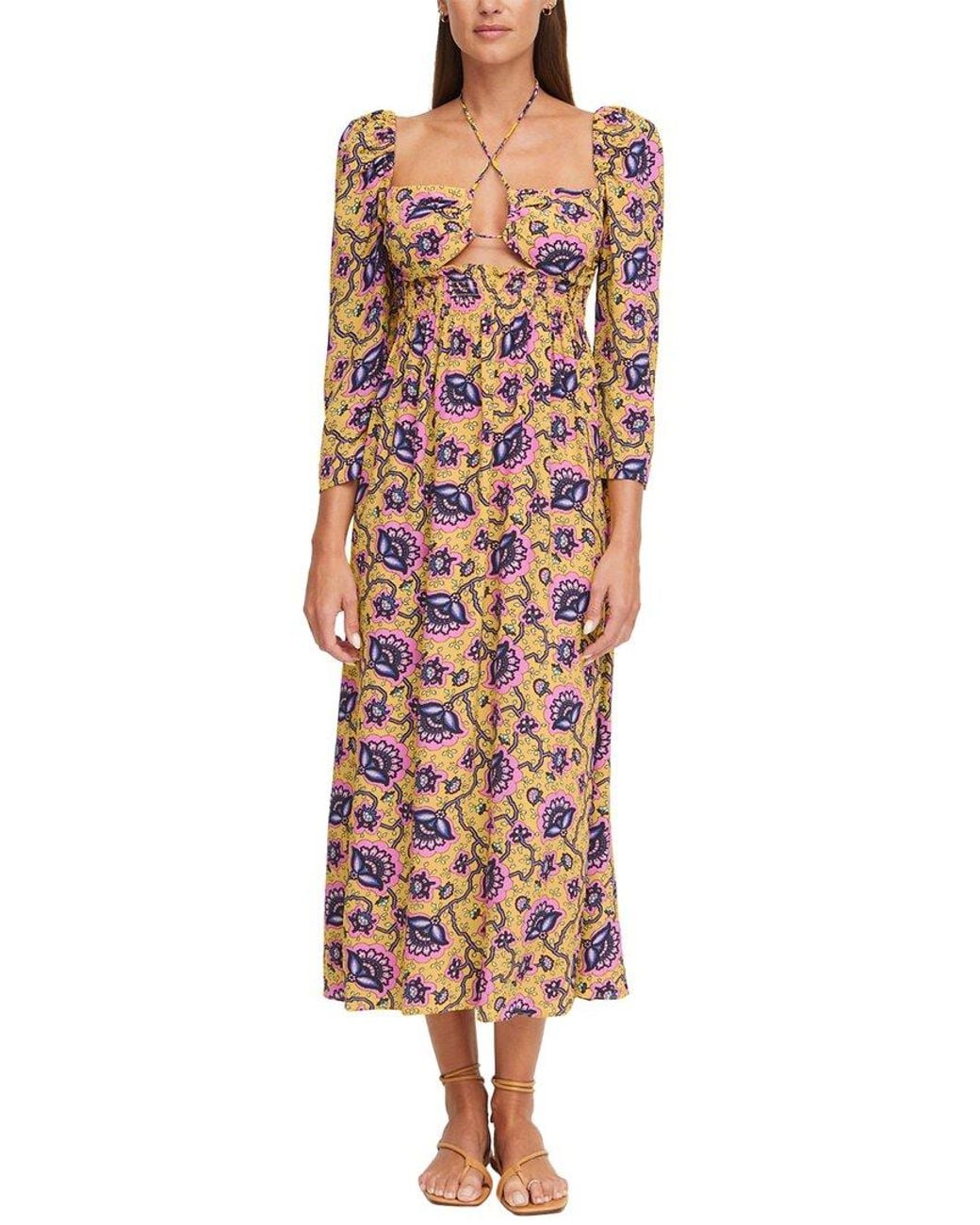 RHODE Red Phoenix Midi Dress