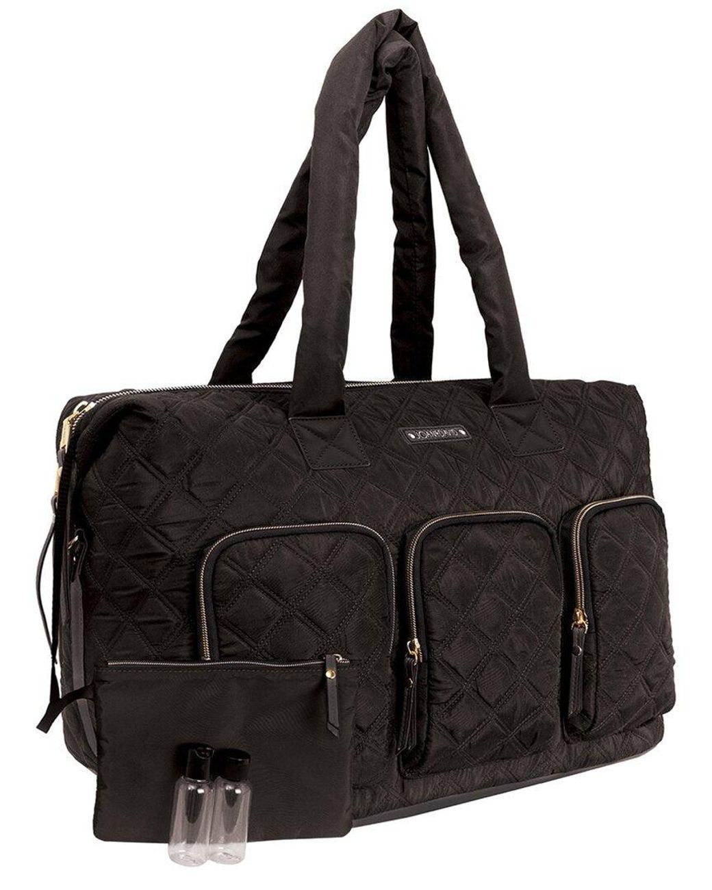 Joan & David Diamond Quilted Nylon Weekender Duffel Bag in Black Lyst