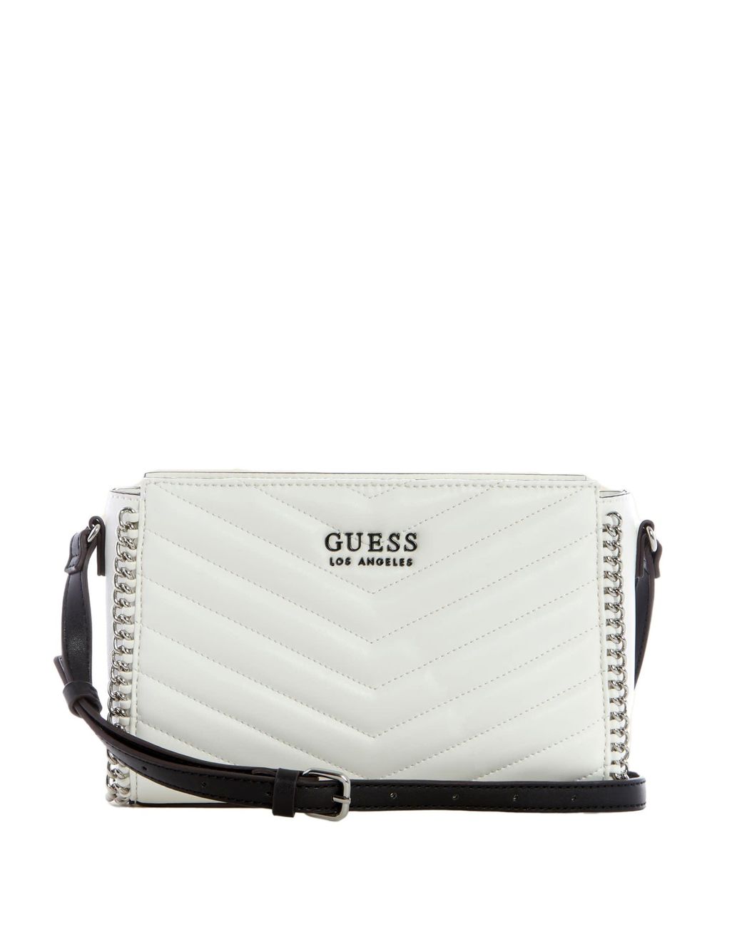 Guess Factory Pooler Quilted Crossbody in White | Lyst