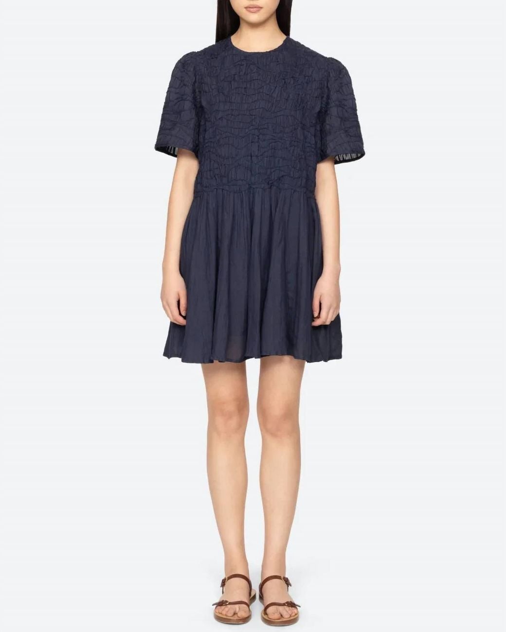 Sea Blue Imogen Solid Mini Dress