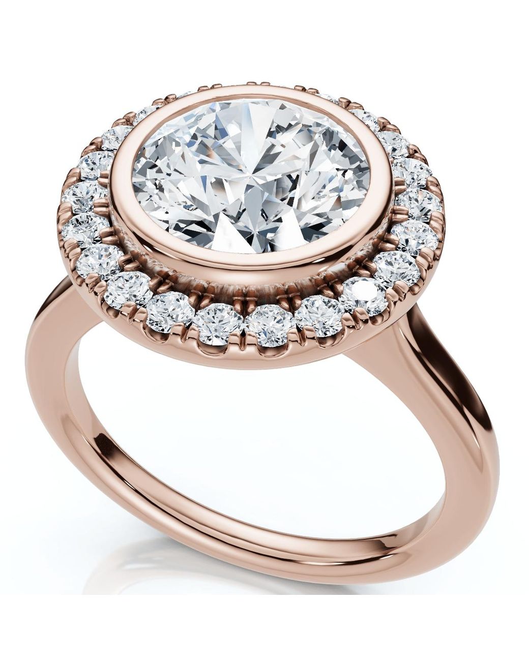 Pompeii3 Certified 2 1/4Ct Claudia Diamond Engagement Ring 14K Or ...