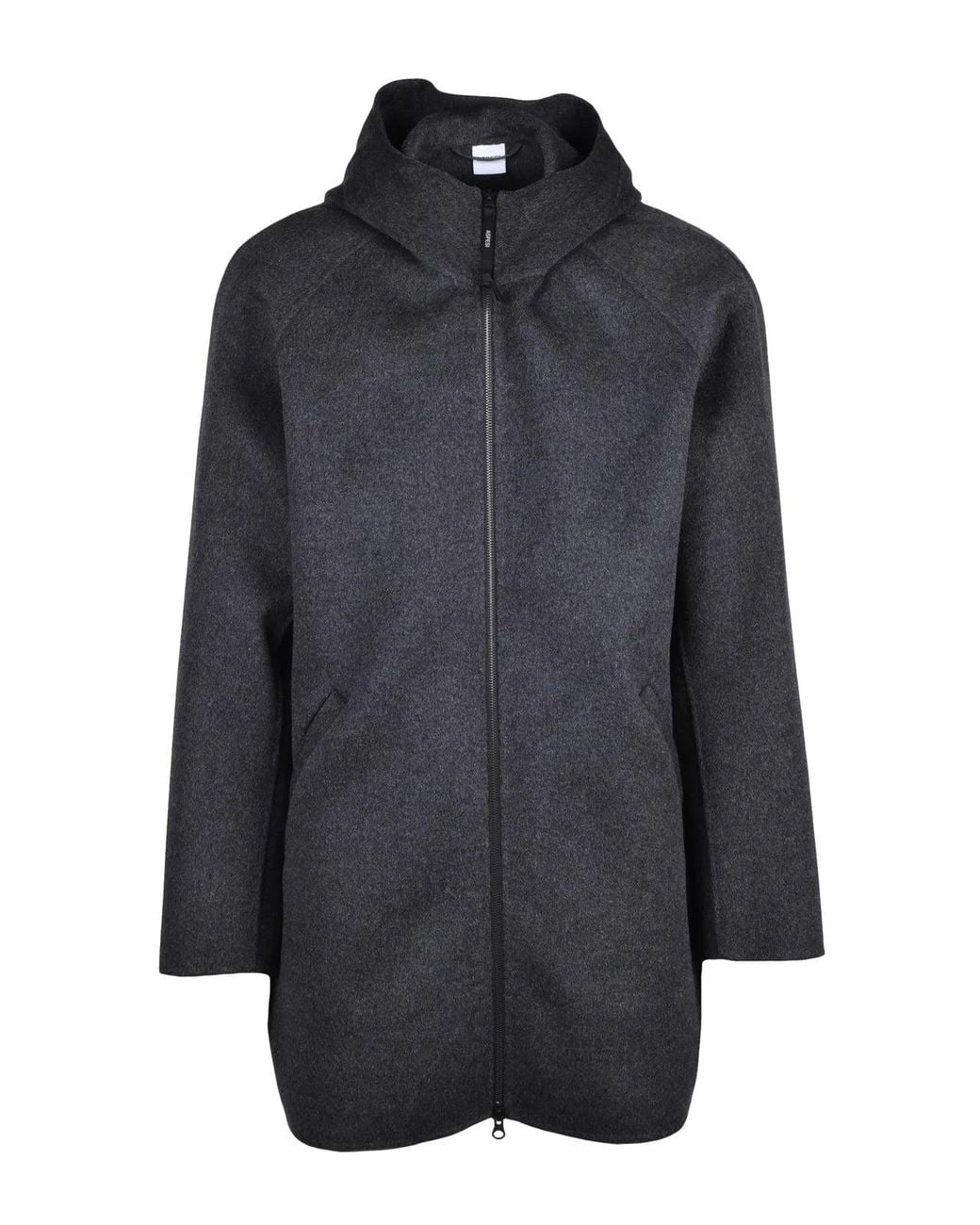Aspesi Gray Super Doppel Hooded Wool Coat for men