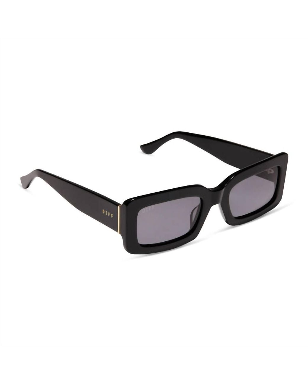 DIFF Black Indy Rectangle Sunglasses