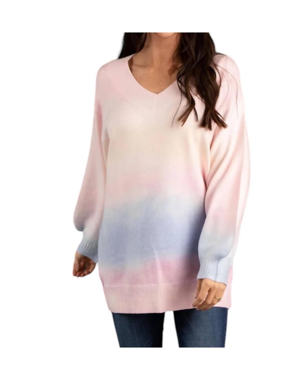 Davi & Dani Gray V-Neck Sweater
