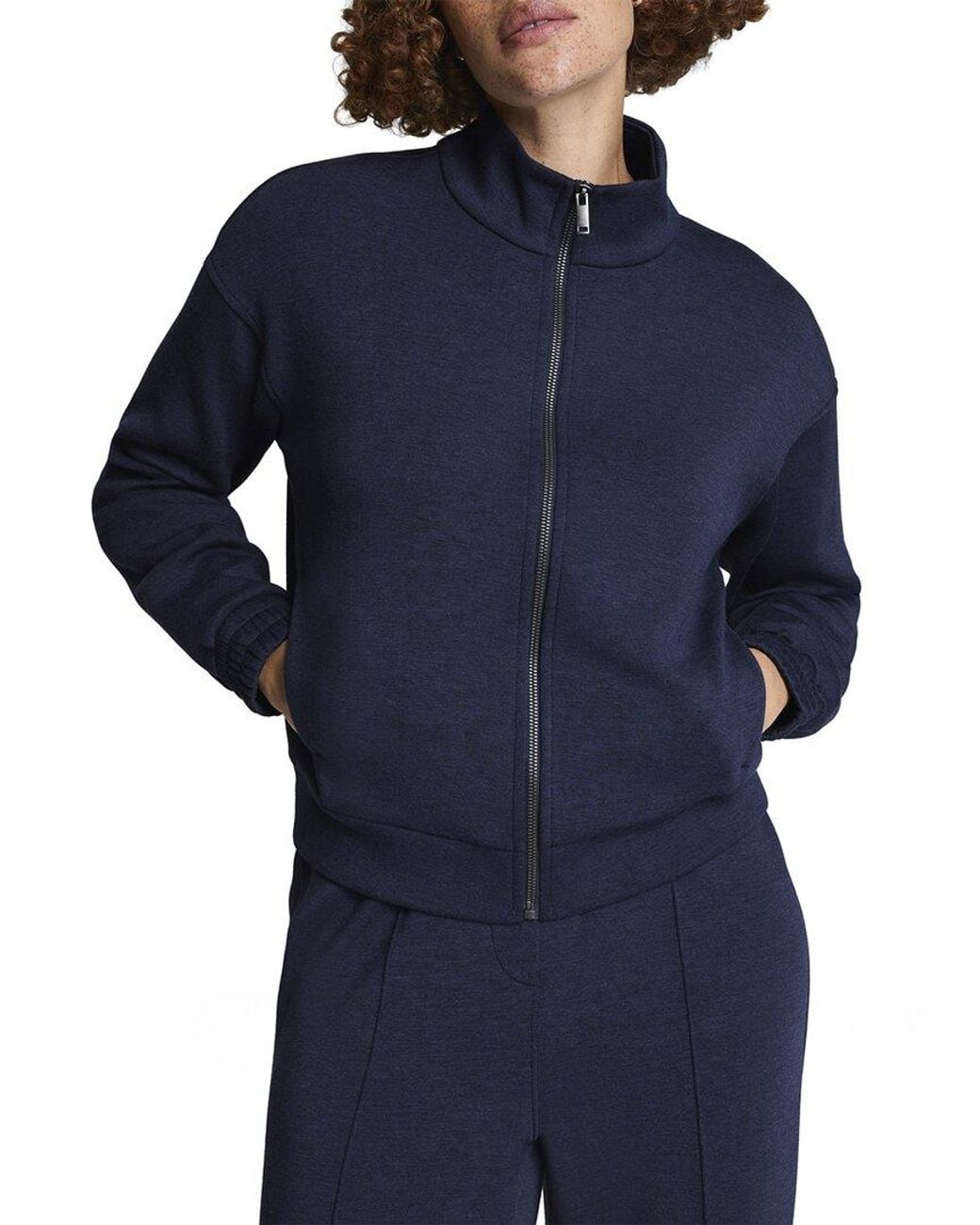 Spanx Blue Brushed Full Zip Jacket