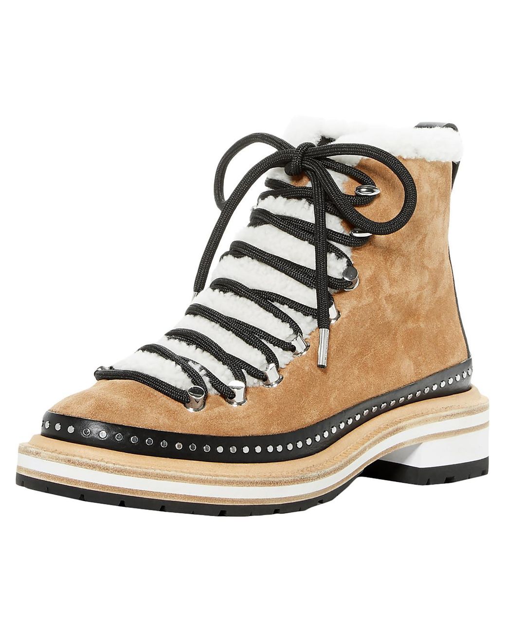 shearling combat boots