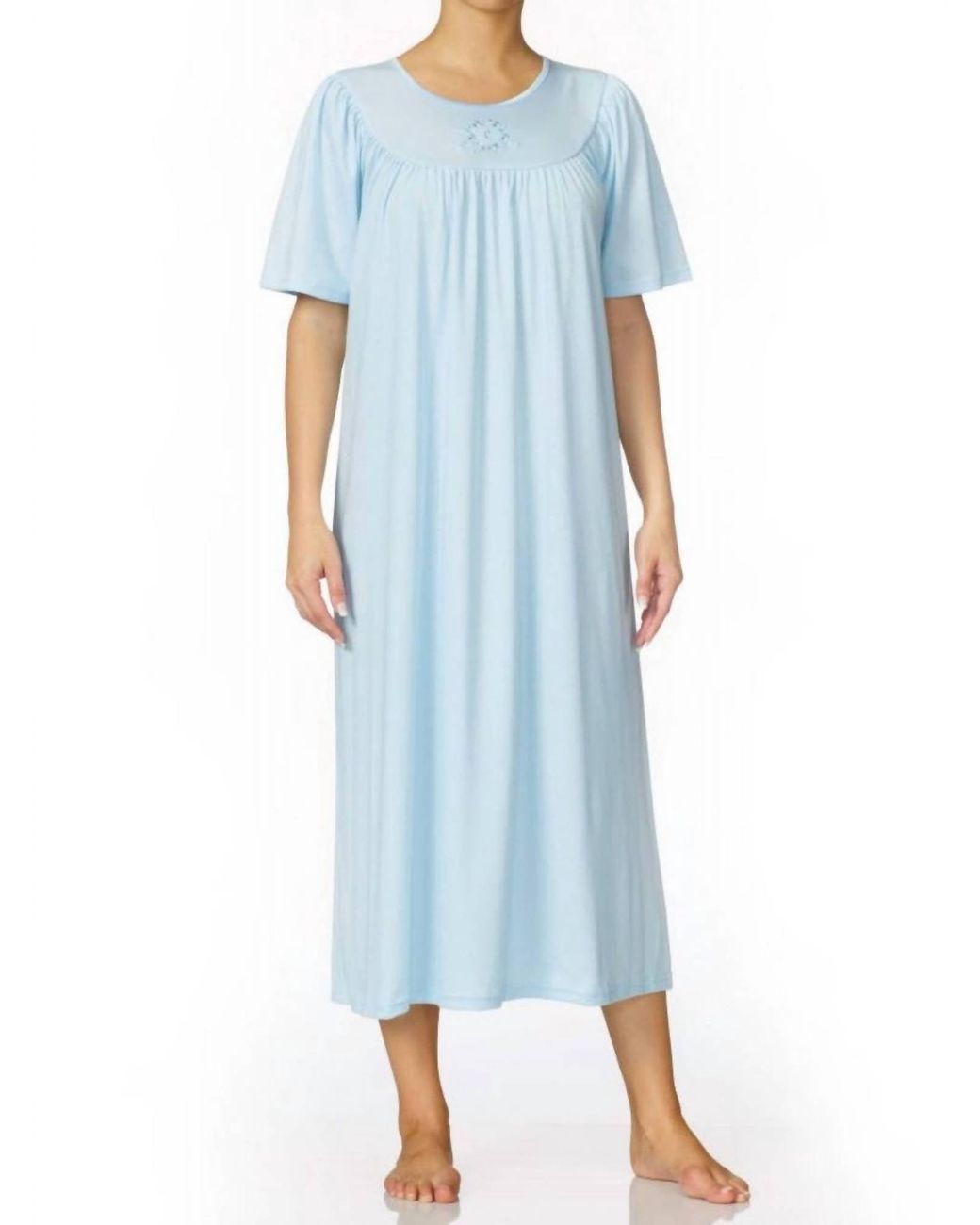 CALIDA Nightgown Cotton Short Sleeve Ballet in Blue Lyst