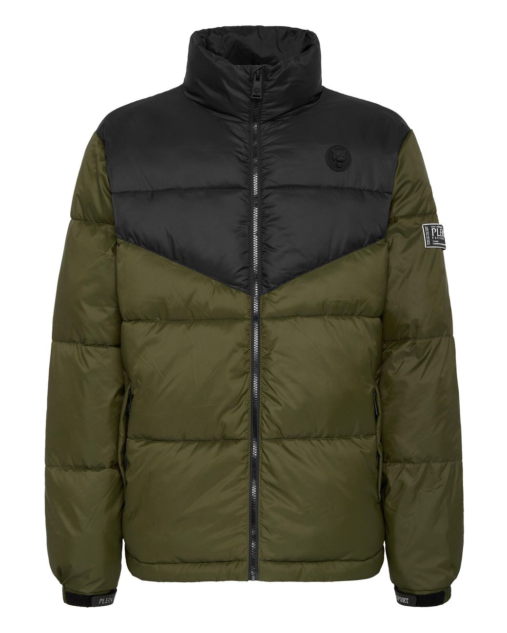 Philipp Plein Green Nylon Puffered Jacket for men