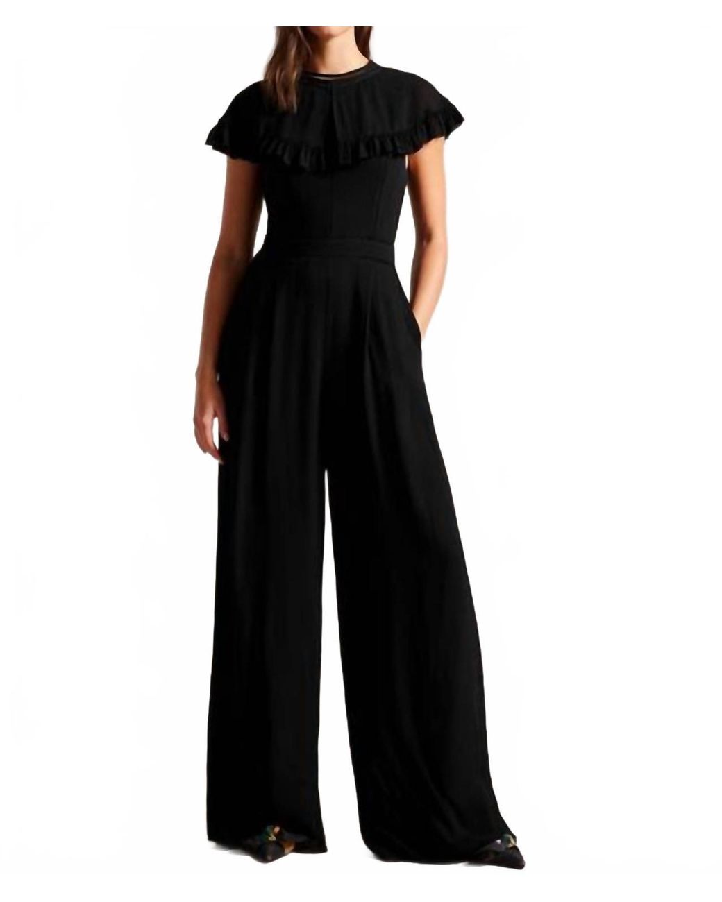Ted Baker Black Olivee Cape Jumpsuit
